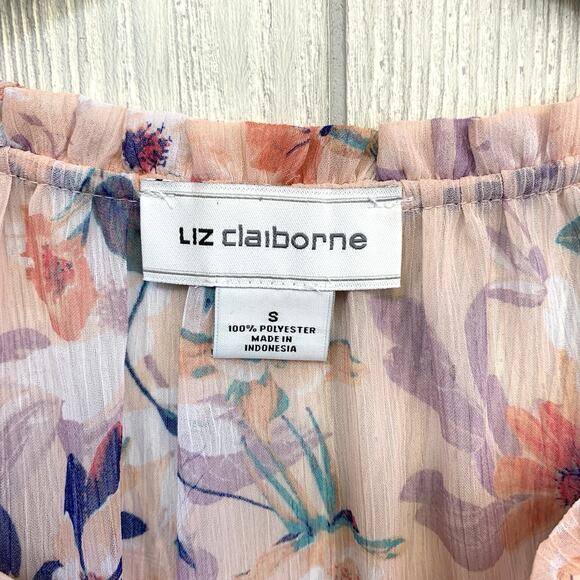 Liz Claiborne Pink Floral Sleeveless Top Small NWT - Picture 3 of 4